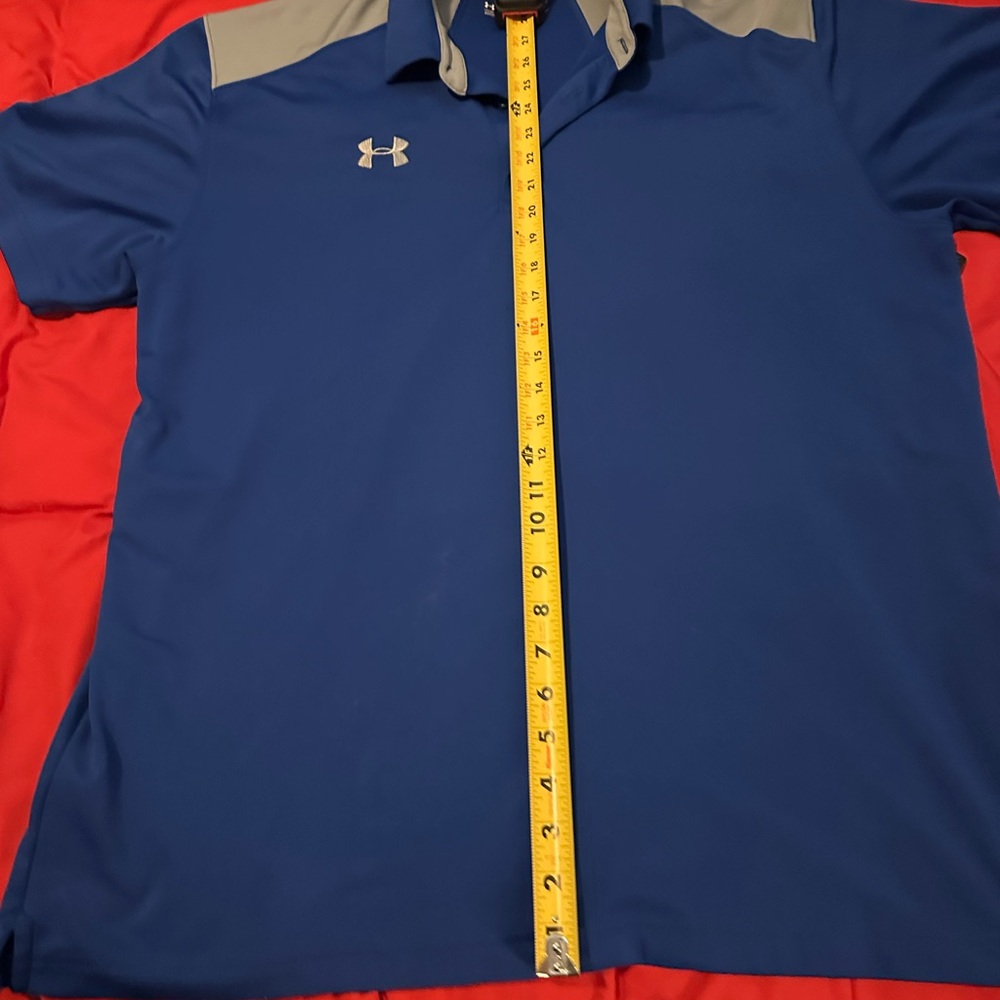 Under Armour Men's Blue and Gray Polo Shirt - Picture 3 of 9